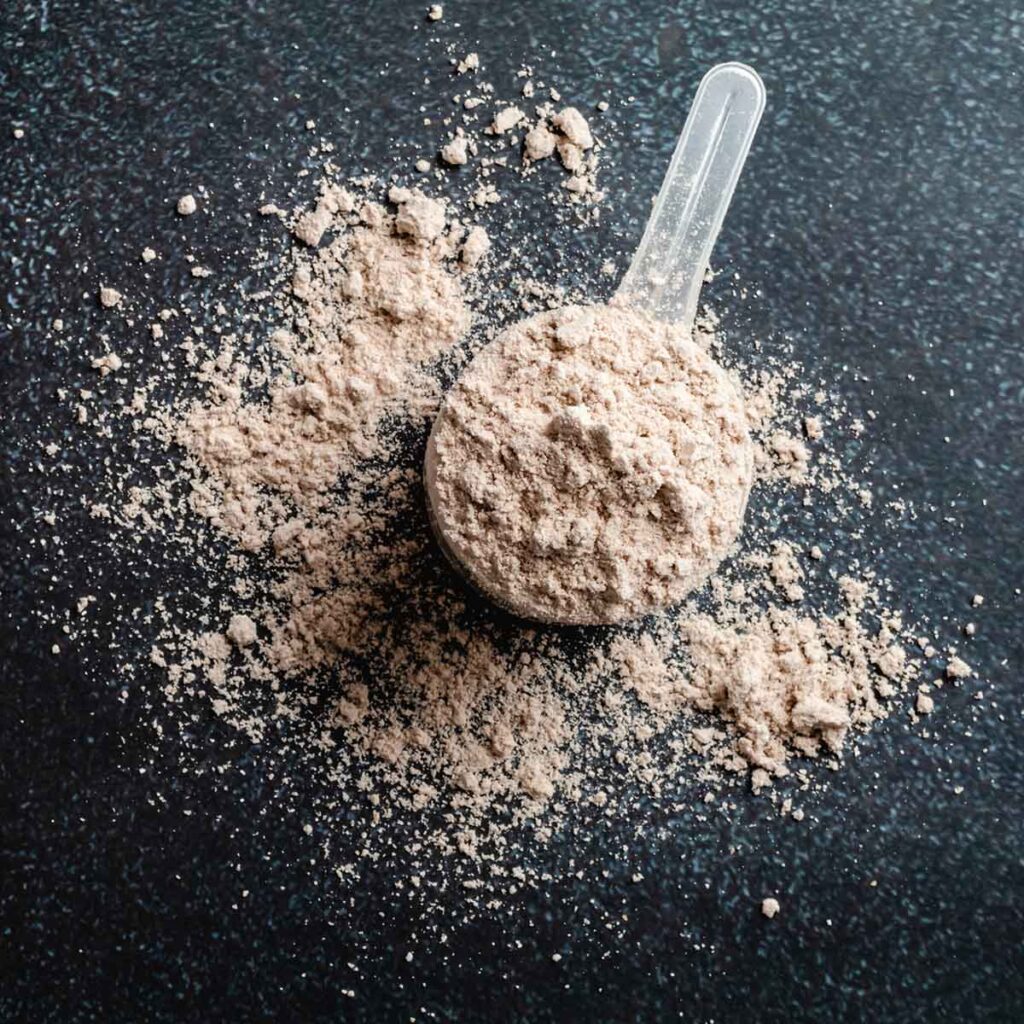 Whey protein powder scoop